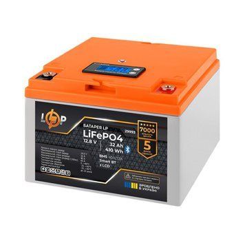 Акумулятор LP LiFePO4 12,8V &ndash; 32 Ah (410Wh) (BMS 40А-32A) пластик LCD Smart BT 24378 фото